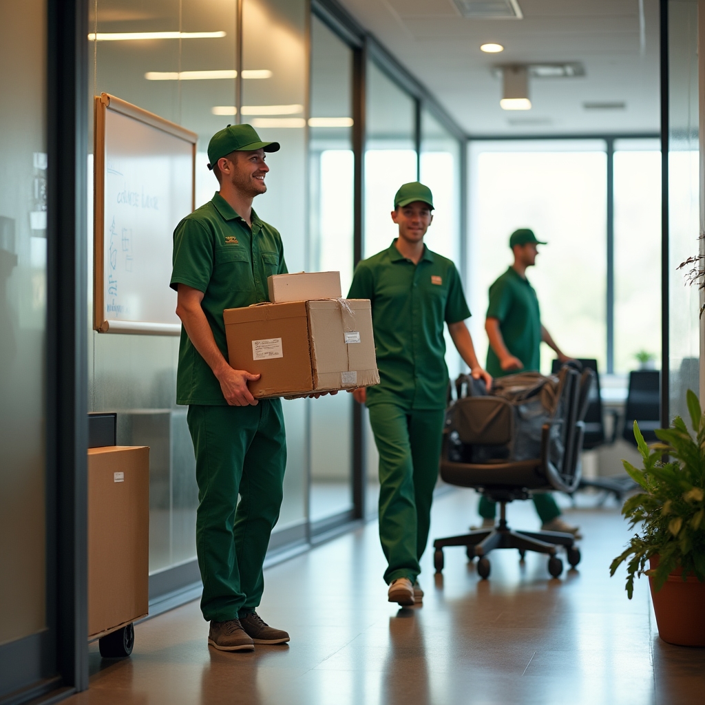 Reubicación de oficina empresarial con muebles y equipos